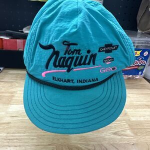 Vintage 80’s 90’s  Teal & Neon Hot Pink!! Tom Naquin Chevrolet Geo & Nissan Hat